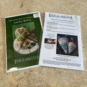 Erica Michaels Two Linen Berry Collection Cross Stitch Patterns